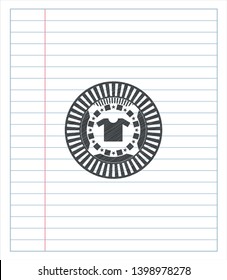 shirt icon emblem with pencil effect. Vector Illustration. Detailed.