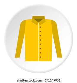 Shirt icon in flat circle isolated vector illustration for web