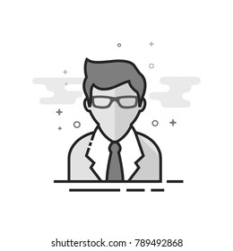 Shirt icon in flat outlined grayscale style. Vector illustration.