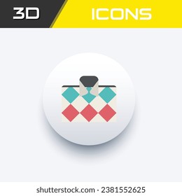 Shirt icon, Formal clothing 3D icon editable file