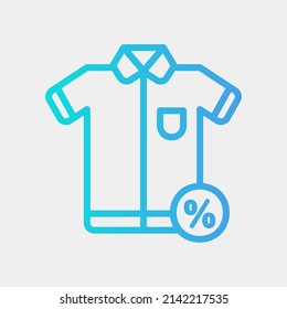 Icono de la camiseta en estilo gradiente sobre el viernes negro, uso para presentación de aplicación móvil del sitio web