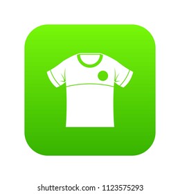 Shirt icon green vector isolated on white background