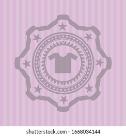 shirt icon inside badge with pink background