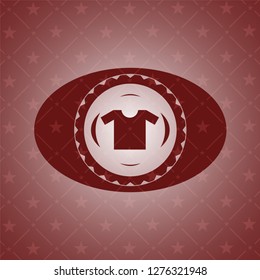 shirt icon inside badge with red background