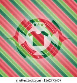 shirt icon inside christmas style badge..