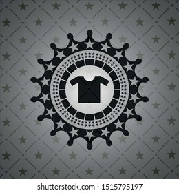 shirt icon inside dark emblem. Retro