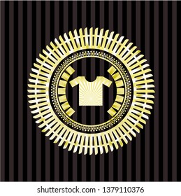 shirt icon inside gold shiny emblem