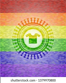 shirt icon inside lgbt colors emblem 