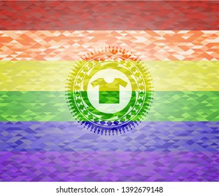 shirt icon inside lgbt colors emblem 