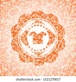 shirt icon inside orange mosaic emblem