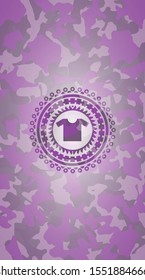 shirt icon inside pink and purple camo texture