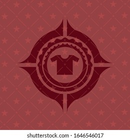 Icono de pantalones dentro del icono o emblema rojo