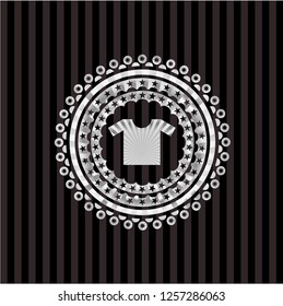 shirt icon inside silver emblem or badge