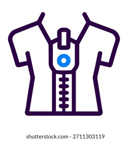 Icono de camisa. Una Ilustración vectorial lineal del icono de la camisa aislado en el fondo blanco.