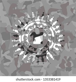 shirt icon on grey camo texture