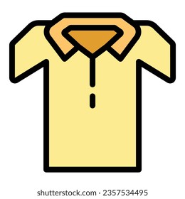 Shirt icon outline vector. Fashion top. Sport men color flat