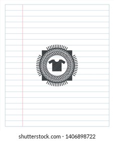 shirt icon pencil emblem. Vector Illustration. Detailed.