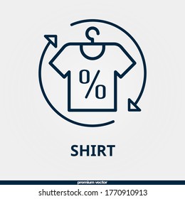 shirt icon, premium linear shirt icon.