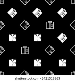 Shirt Icon Seamless Pattern, Cloth Icon, Upper Body Garment With Collar, Sleeves And Cuffs Vector Art Illustration