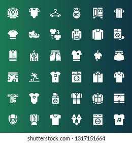 Shirt Icon Set. Collection Of 36 Filled Shirt Icons Included Tshirt, Washing Machine, Football, Shirt, Tuxedo, Arsenal, Shorts, Jacket, Baby Clothes, Short, Skirt, Clothes, Hoodie