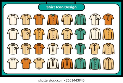 shirt icon set design template