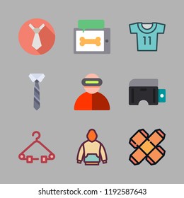 shirt icon set. vector set about templates, tie, hoodie and hanger icons set.