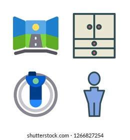 shirt icon set. vector set about virtual reality, man and closet icons set.
