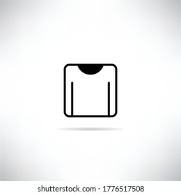 shirt icon with shadow on gray background vector illustration