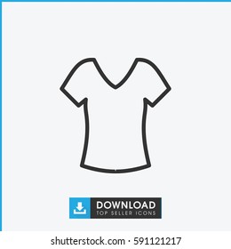 shirt icon. Simple outline shirt vector icon. On white background.