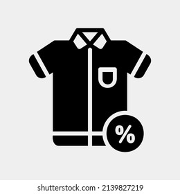 Shirt icon in solid style about black friday, use for website mobile app presentation