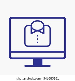 Shirt Icon Symbol Outline Design with Computer Screen