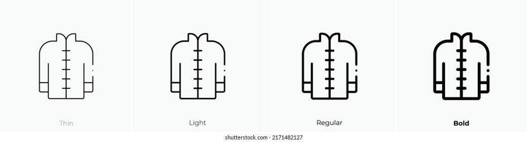 shirt icon. Thin, Light Regular And Bold style design isolated on white background