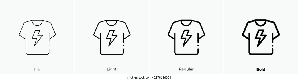 shirt icon. Thin, Light Regular And Bold style design isolated on white background