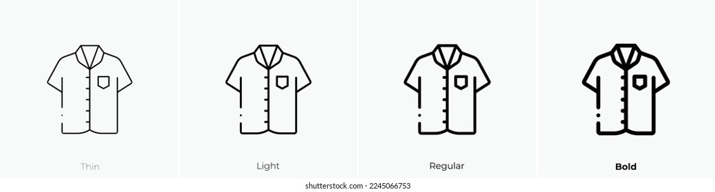 shirt icon. Thin, Light Regular And Bold style design isolated on white background