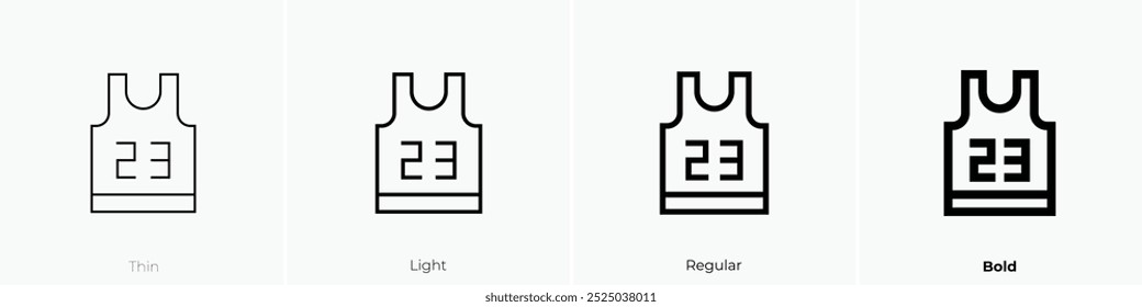 shirt icon. Thin, Light Regular And Bold style design isolated on white background