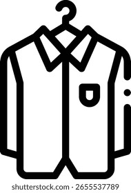 Icono de la camisa. Diseño De Estilo Lineal Delgado Aislado Sobre Fondo Blanco