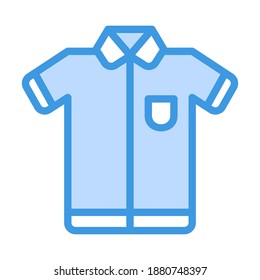 Icono de camiseta en azul para cualquier proyecto, uso para presentación de aplicación móvil del sitio web