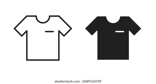 Vector de icono de camisa en diseño plano simple, contorno.