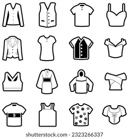 Shirt Icons. Line With Fill Design. Vector Illustration.
