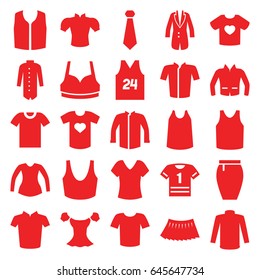 Shirt icons set. set of 25 shirt filled icons such as sport bra, singlet, sweater, jacket, blouse