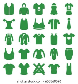 Shirt icons set. set of 25 shirt filled icons such as no bleaching, sport bra, singlet, jacket, blouse, skirt, hoodie