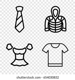 Shirt icons set. set of 4 shirt outline icons such as blouse, hoodie, tie