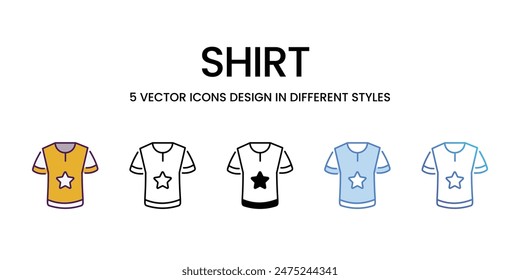 Shirt icons vector set stock illustration.