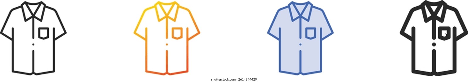 shirt icon.Thin Linear, Gradient, Blue Stroke and bold Style Design Isolated On White Background