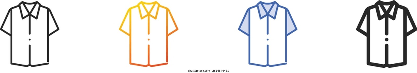 shirt icon.Thin Linear, Gradient, Blue Stroke and bold Style Design Isolated On White Background