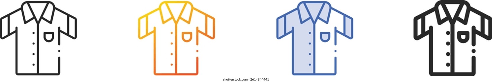 shirt icon.Thin Linear, Gradient, Blue Stroke and bold Style Design Isolated On White Background