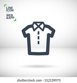 Shirt isolated linear icon for websites minimalistic flat design