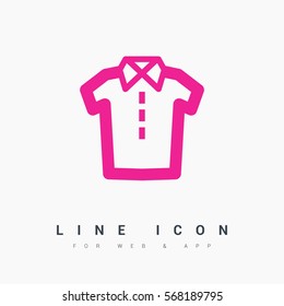 Shirt isolated linear icon for websites minimalistic flat design