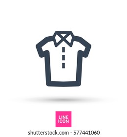 Shirt isolated linear icon for websites minimalistic flat design