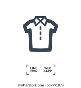 Shirt isolated linear icon for websites minimalistic flat design